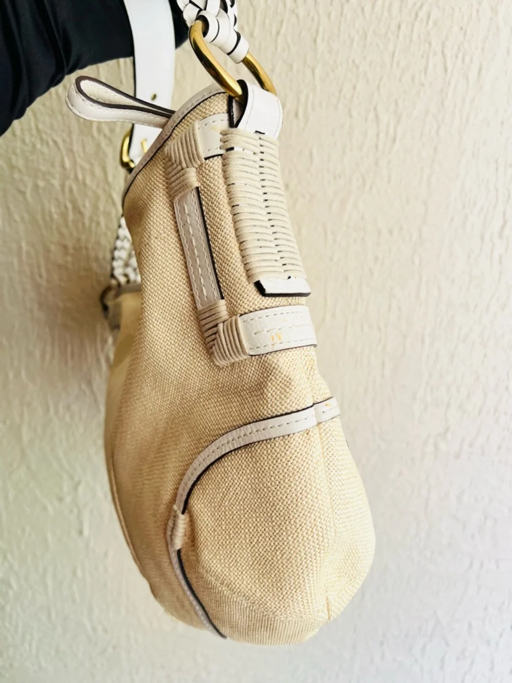 Coach Vintage Soho Angora Straw & Braided Leather Hobo Shoulder Bag - Picture 8 of 8